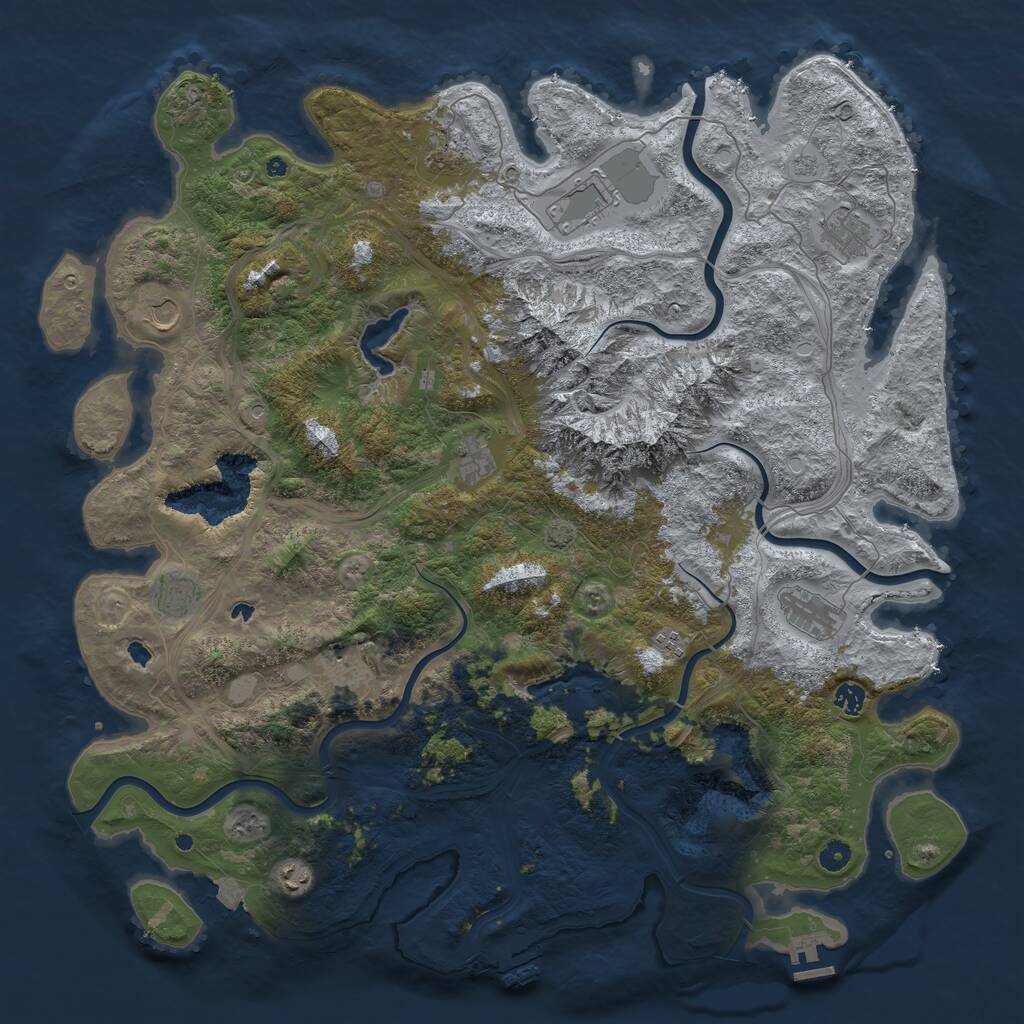 Rust Map: Procedural Map, Size: 5000, Seed: 9741672, 17 Monuments