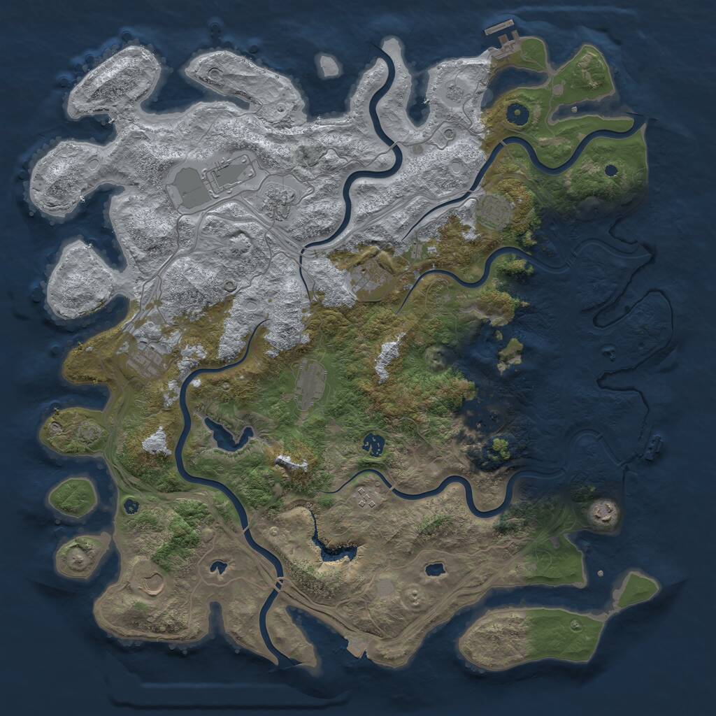 Rust Map: Procedural Map, Size: 4800, Seed: 1284244771, 17 Monuments