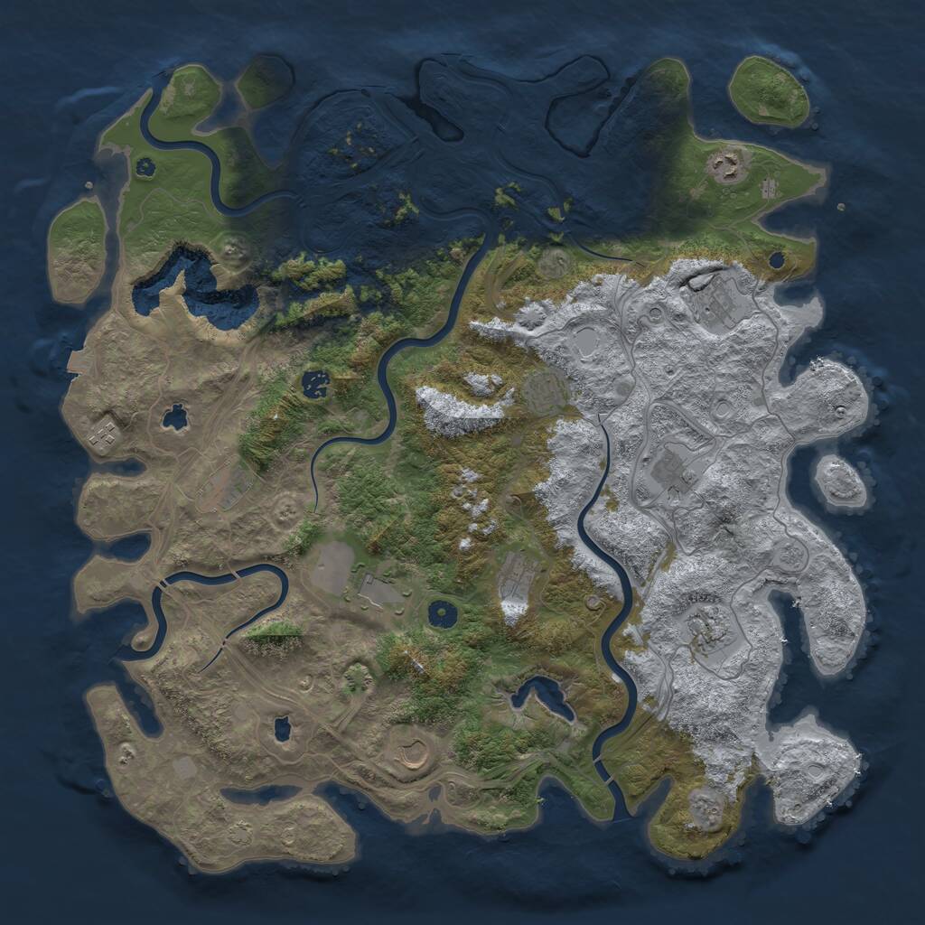 Rust Map: Procedural Map, Size: 4800, Seed: 586085072, 15 Monuments