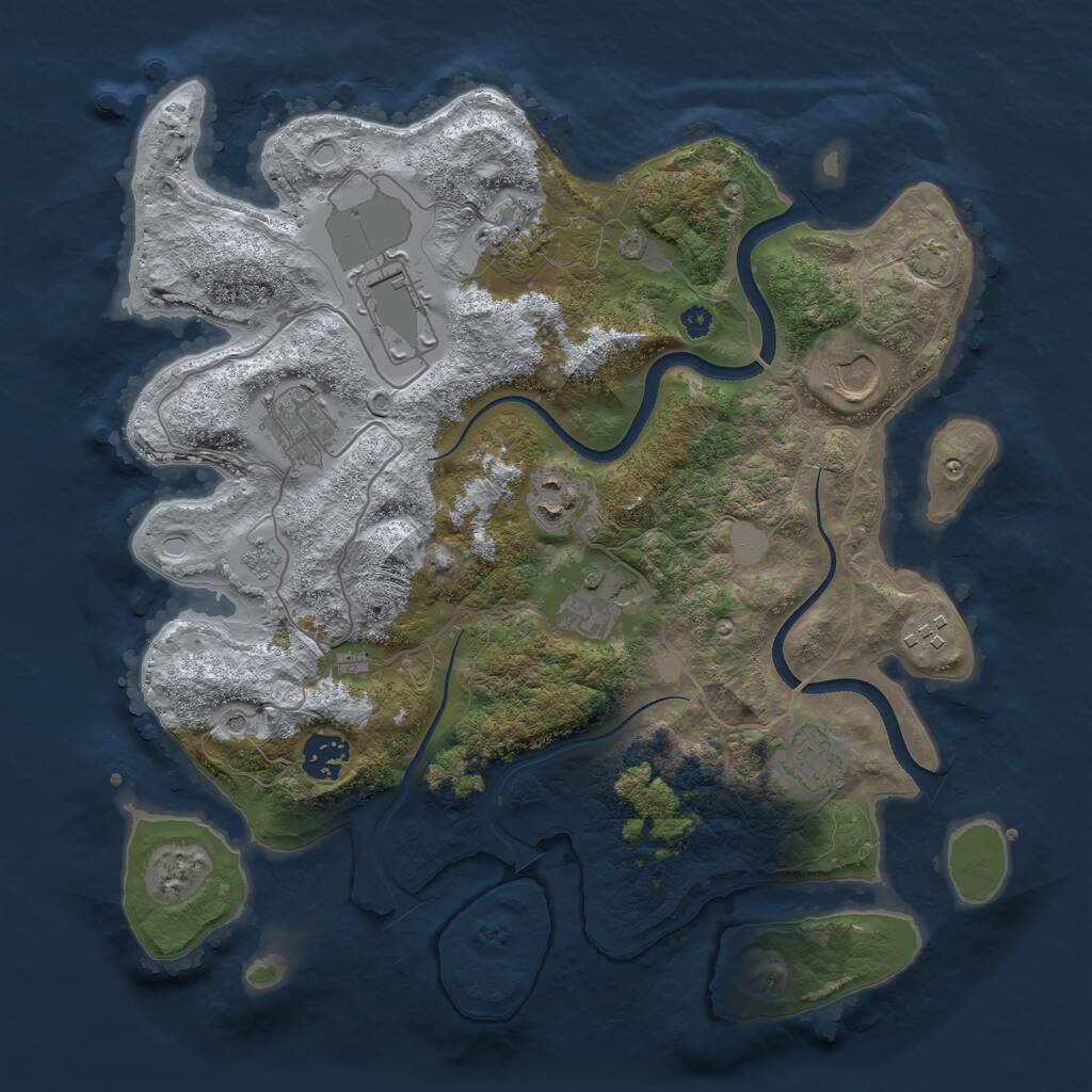 Rust Map: Procedural Map, Size: 3500, Seed: 29230, 13 Monuments