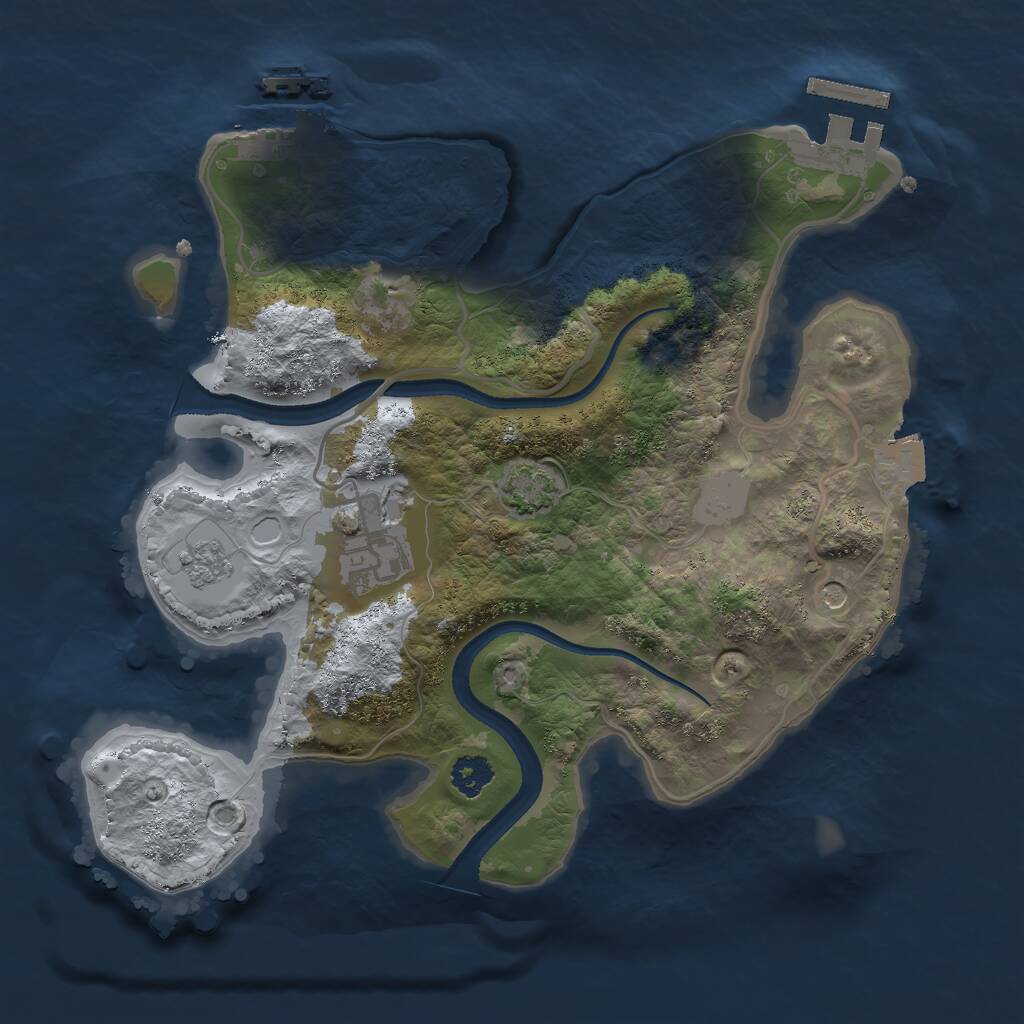 Rust Map: Procedural Map, Size: 2500, Seed: 49230, 7 Monuments
