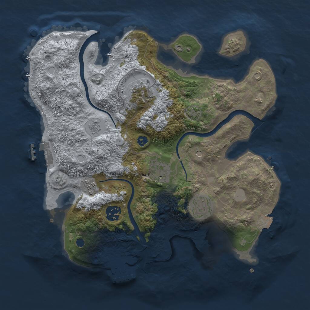 Rust Map: Procedural Map, Size: 3000, Seed: 1810552336, 11 Monuments