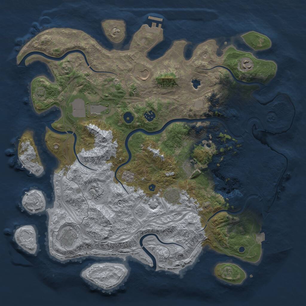 Rust Map: Procedural Map, Size: 4300, Seed: 337339854, 14 Monuments