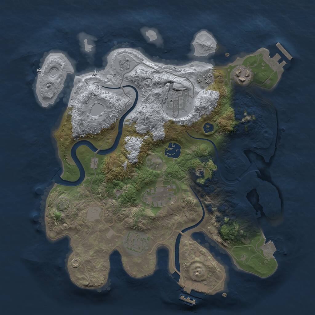 Rust Map: Procedural Map, Size: 3000, Seed: 1269682061, 12 Monuments
