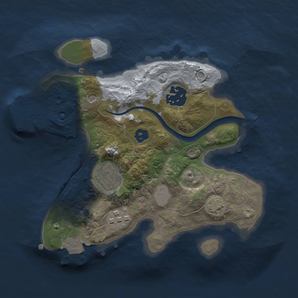 Rust Map: Procedural Map, Size: 2200, Seed: 224489345, 7 Monuments