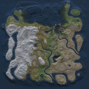 Thumbnail Rust Map: Procedural Map, Size: 4000, Seed: 59761, 16 Monuments