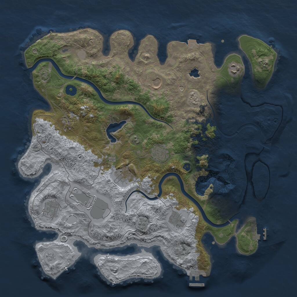 Rust Map: Procedural Map, Size: 4000, Seed: 13992374, 15 Monuments
