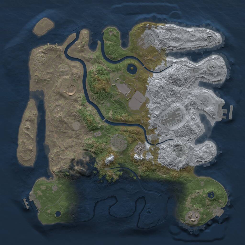 Rust Map: Procedural Map, Size: 3500, Seed: 35767, 14 Monuments