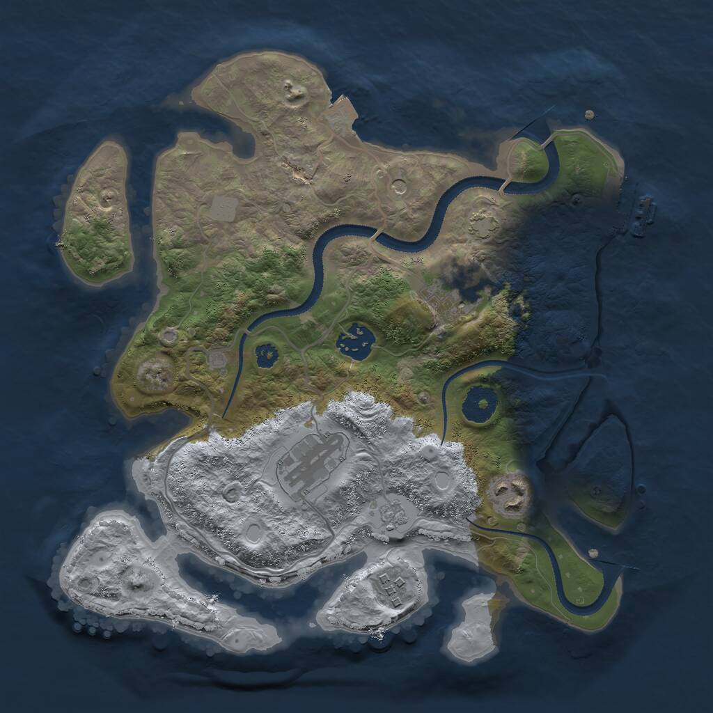 Rust Map: Procedural Map, Size: 3000, Seed: 714111367, 10 Monuments