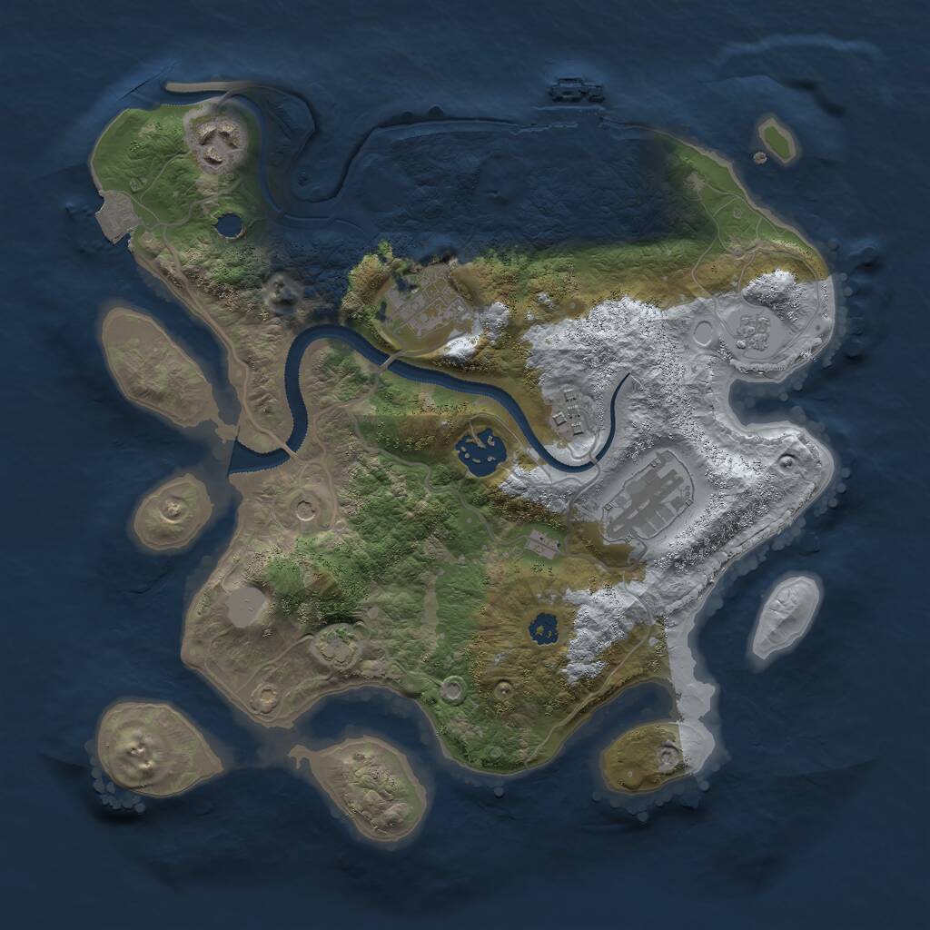 Rust Map: Procedural Map, Size: 3000, Seed: 1726953714, 10 Monuments