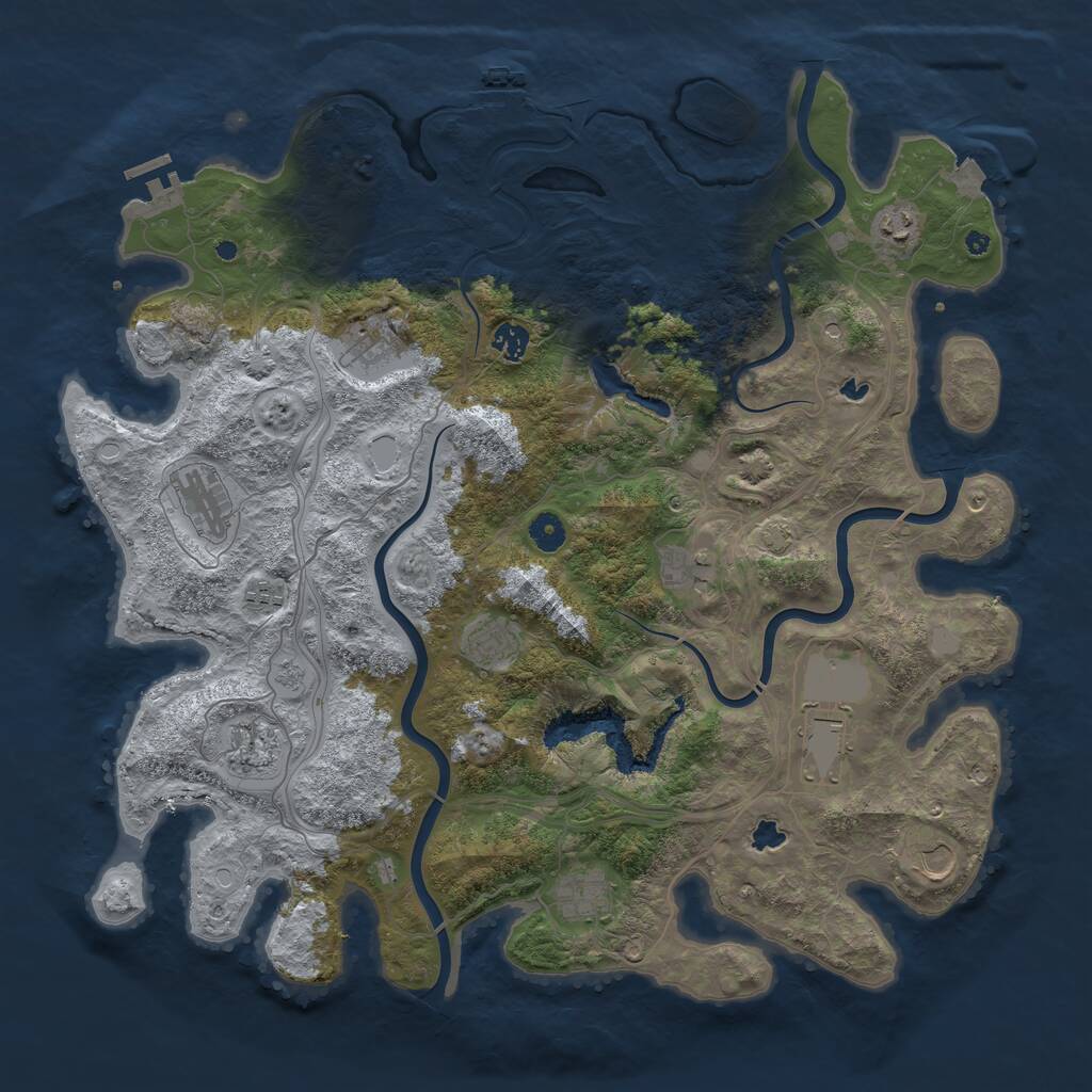 Rust Map: Procedural Map, Size: 4500, Seed: 349309816, 17 Monuments