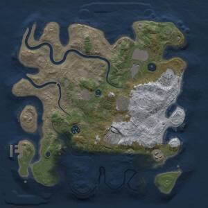 Thumbnail Rust Map: Procedural Map, Size: 3500, Seed: 144887787, 13 Monuments