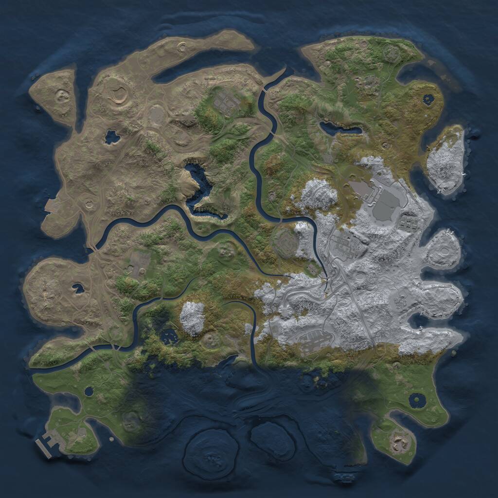 Rust Map: Procedural Map, Size: 4500, Seed: 403030077, 17 Monuments