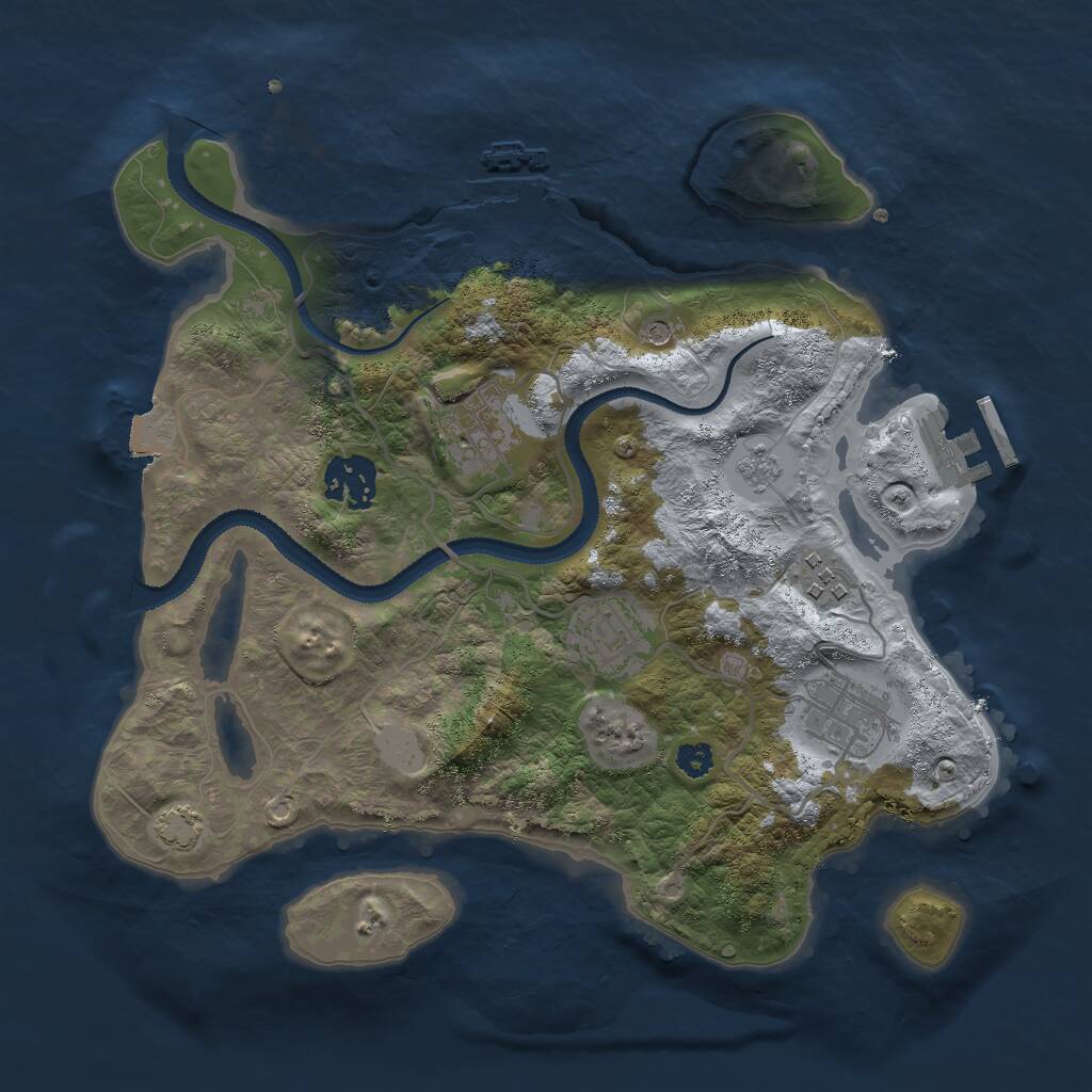 Rust Map: Procedural Map, Size: 3000, Seed: 123446546, 11 Monuments