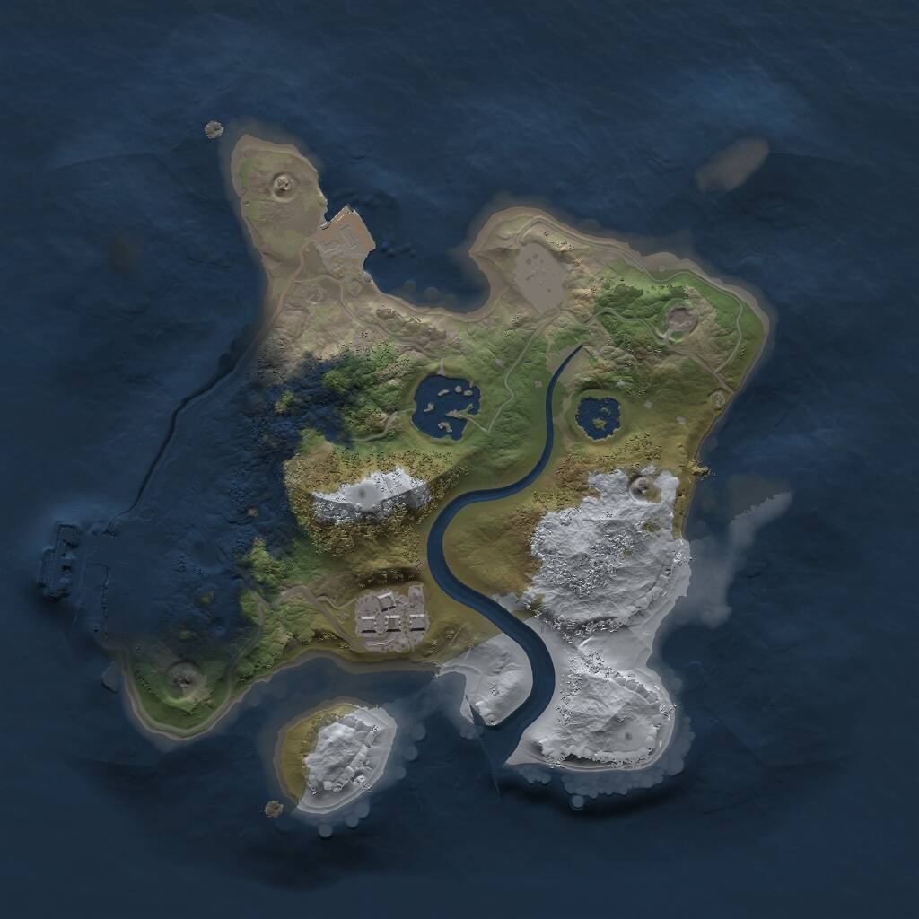Rust Map: Procedural Map, Size: 2093, Seed: 481981, 4 Monuments