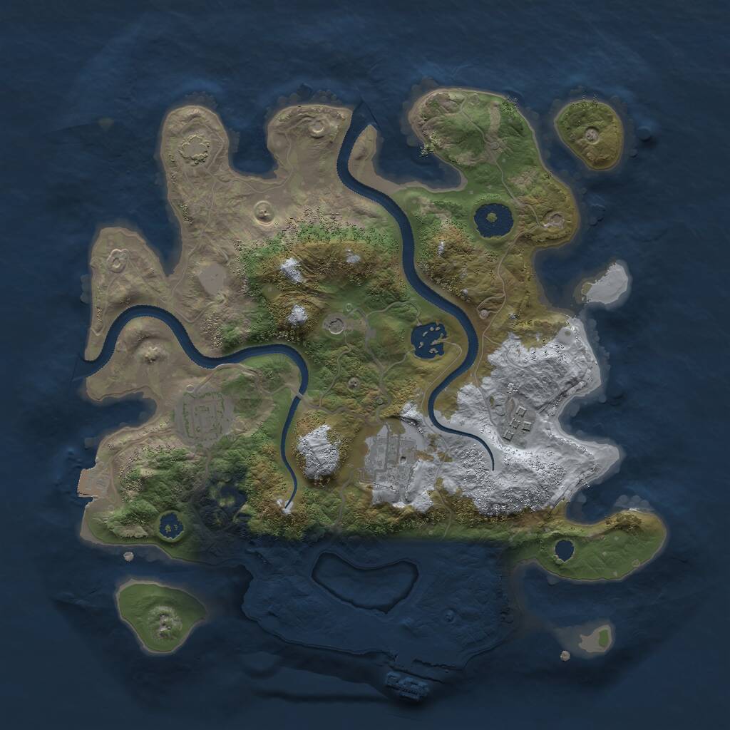 Rust Map: Procedural Map, Size: 3000, Seed: 507850980, 8 Monuments