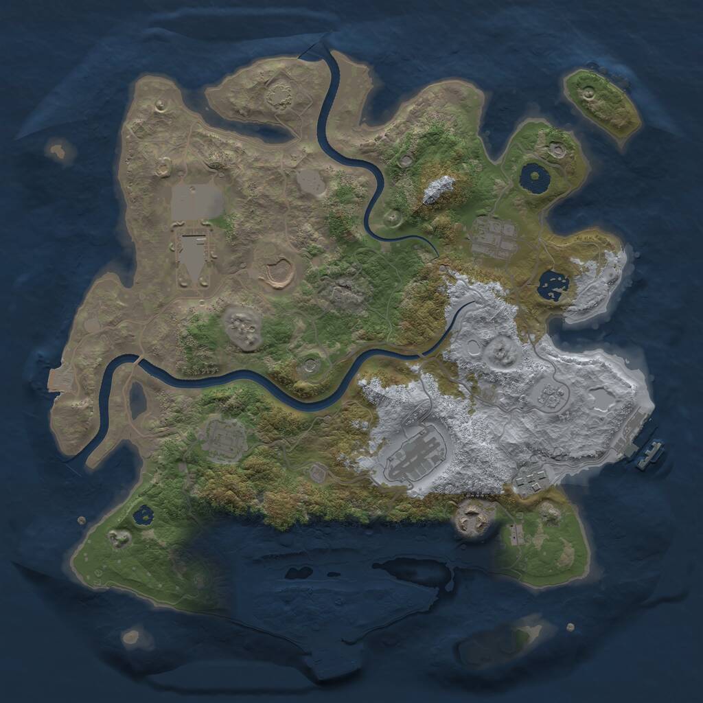 Rust Map: Procedural Map, Size: 3500, Seed: 1527258884, 14 Monuments