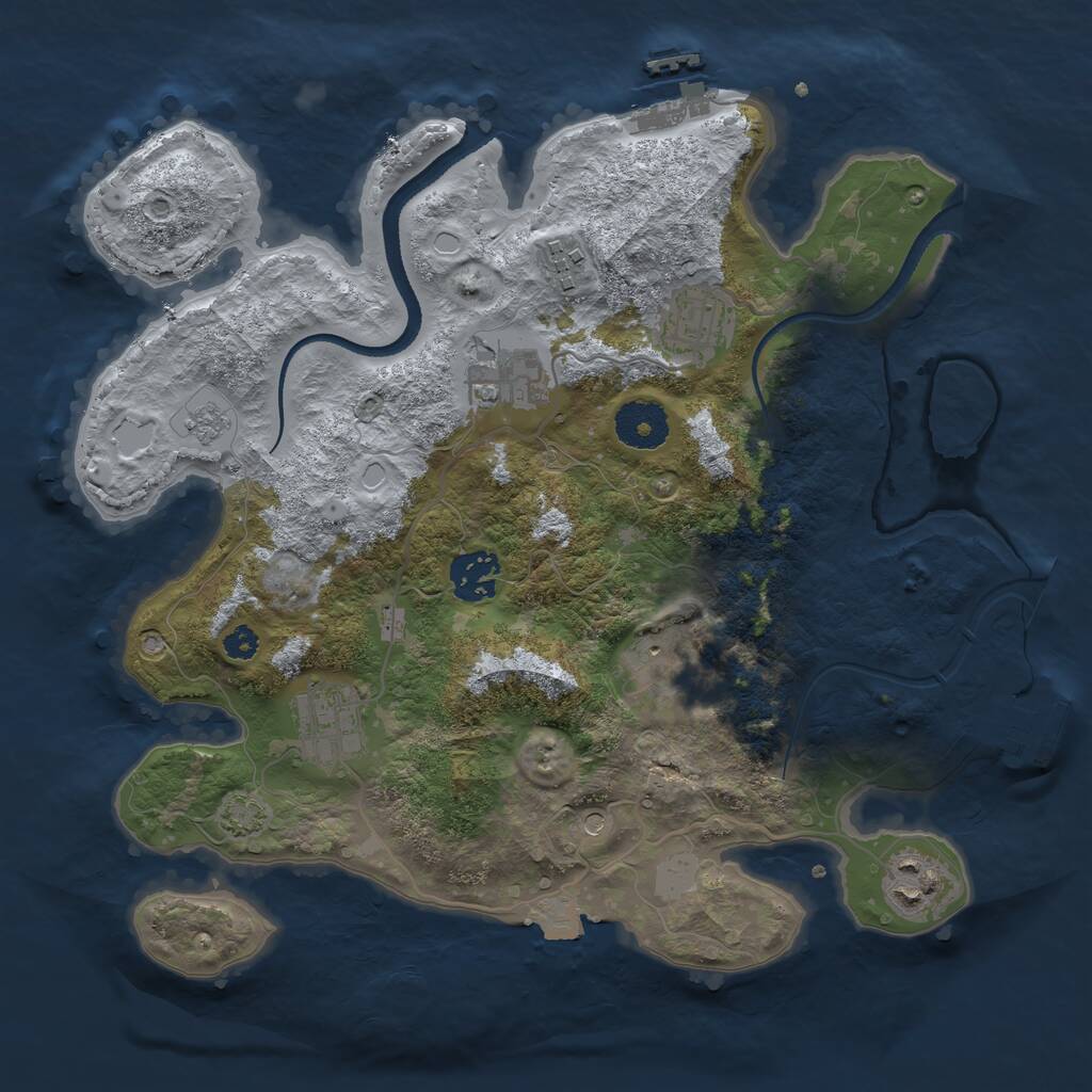 Rust Map: Procedural Map, Size: 3200, Seed: 11000, 13 Monuments