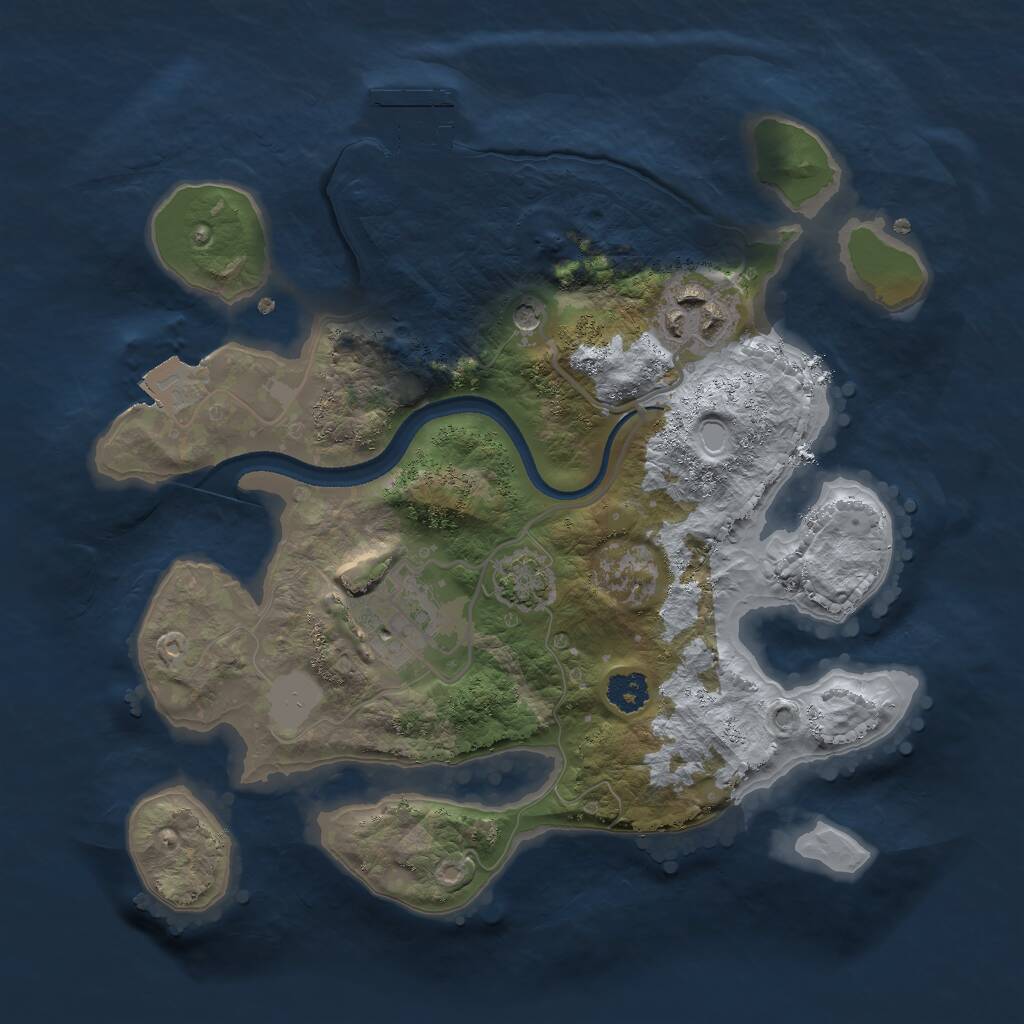 Rust Map: Procedural Map, Size: 2500, Seed: 59798466, 6 Monuments
