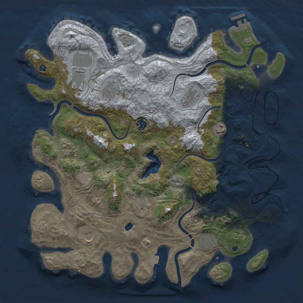Rust Map: Procedural Map, Size: 4250, Seed: 1334440892, 15 Monuments