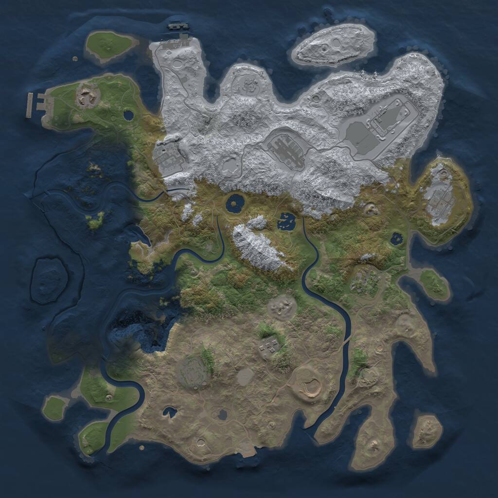 Rust Map: Procedural Map, Size: 4000, Seed: 619191888, 16 Monuments