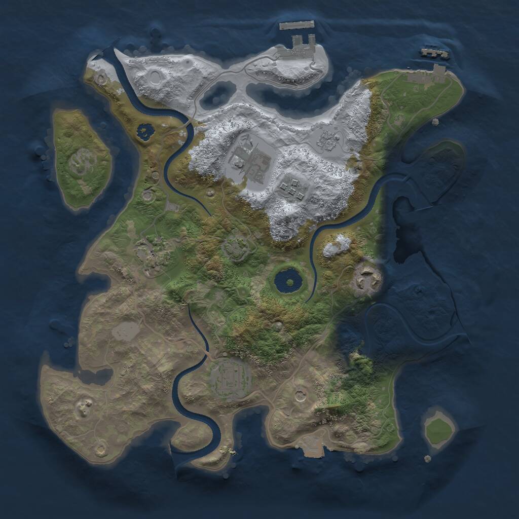 Rust Map: Procedural Map, Size: 3000, Seed: 27173, 11 Monuments