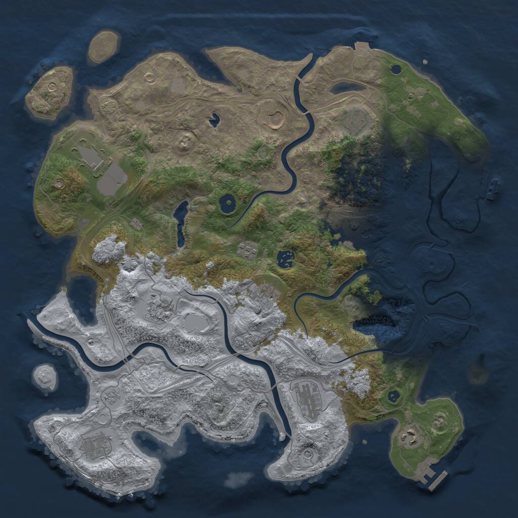 Rust Map: Procedural Map, Size: 4300, Seed: 211341413, 17 Monuments