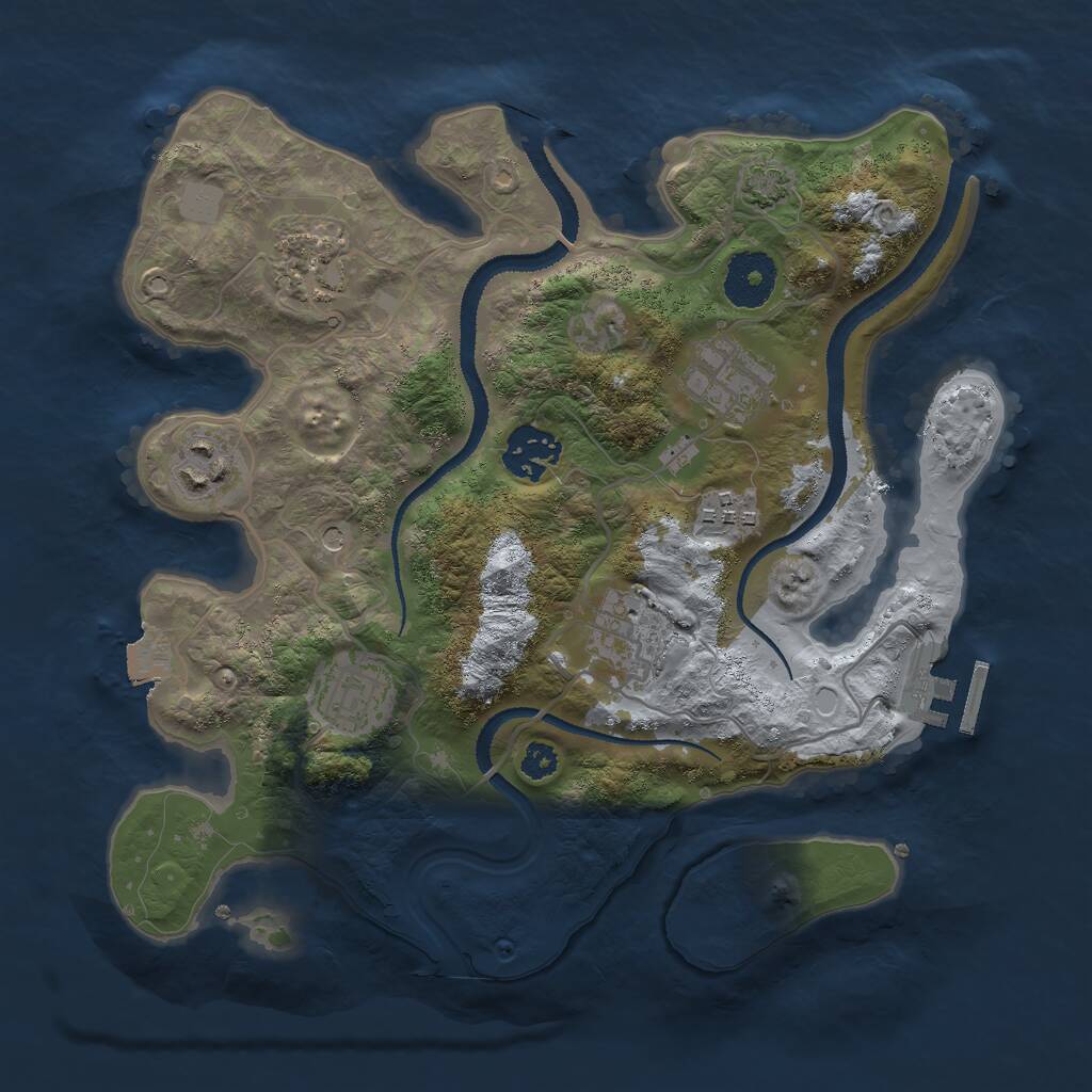 Rust Map: Procedural Map, Size: 3000, Seed: 676767420, 11 Monuments