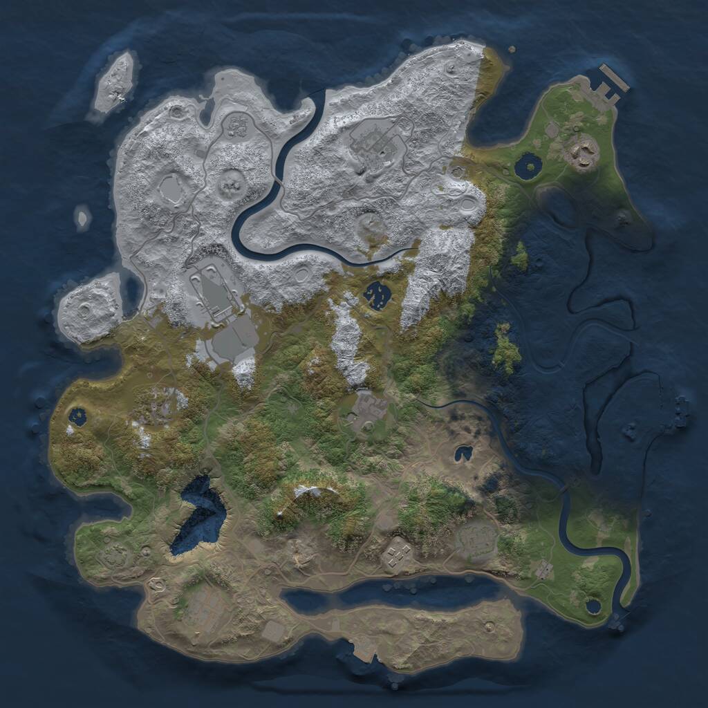 Rust Map: Procedural Map, Size: 4000, Seed: 1066625986, 15 Monuments