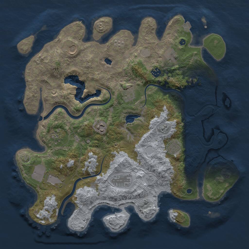 Rust Map: Procedural Map, Size: 4000, Seed: 89576989, 14 Monuments