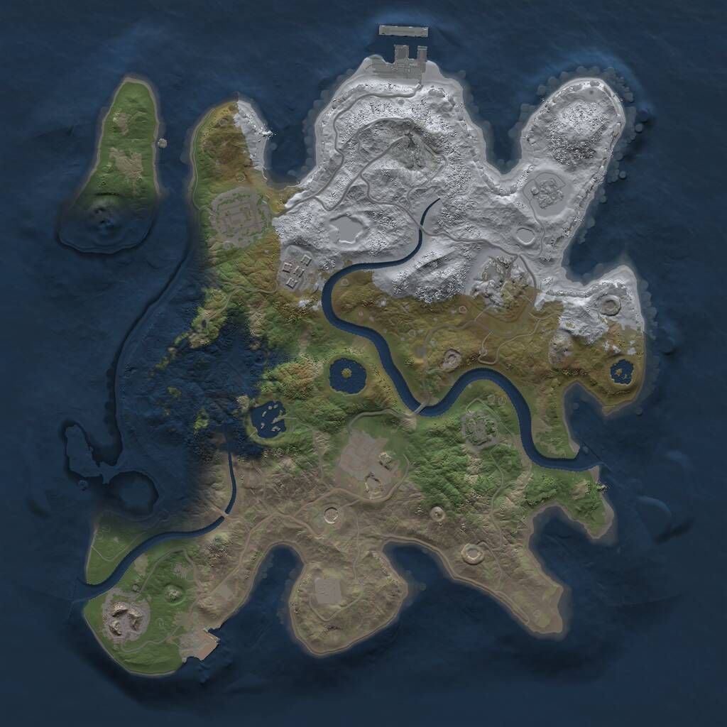 Rust Map: Procedural Map, Size: 3000, Seed: 942630124, 11 Monuments