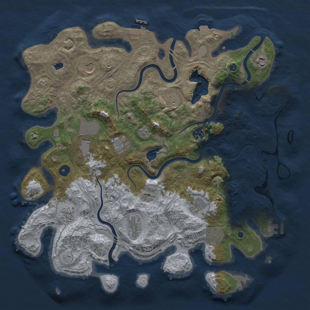 Rust Map: Procedural Map, Size: 4250, Seed: 168766523, 17 Monuments