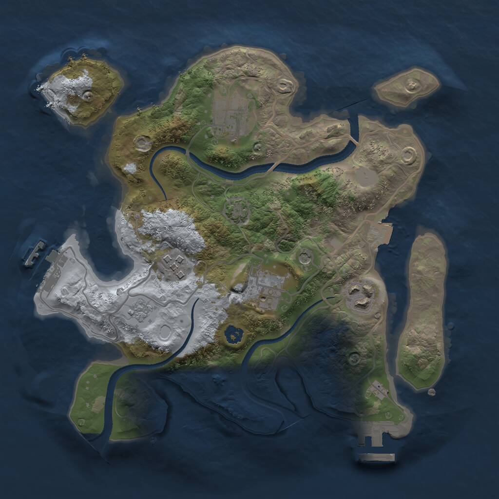 Rust Map: Procedural Map, Size: 2700, Seed: 50001, 10 Monuments