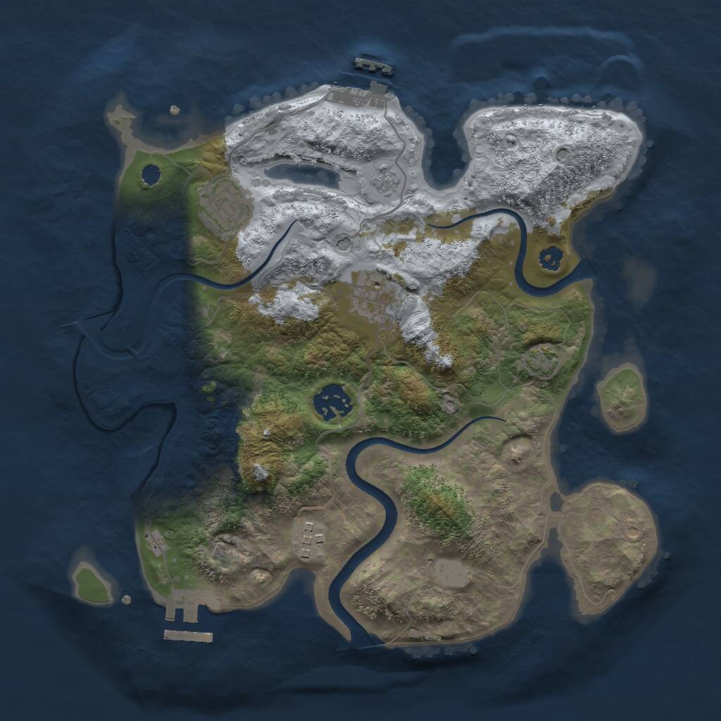 Rust Map: Procedural Map, Size: 3000, Seed: 398351127, 10 Monuments