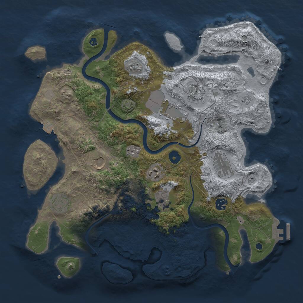 Rust Map: Procedural Map, Size: 3700, Seed: 748212599, 14 Monuments