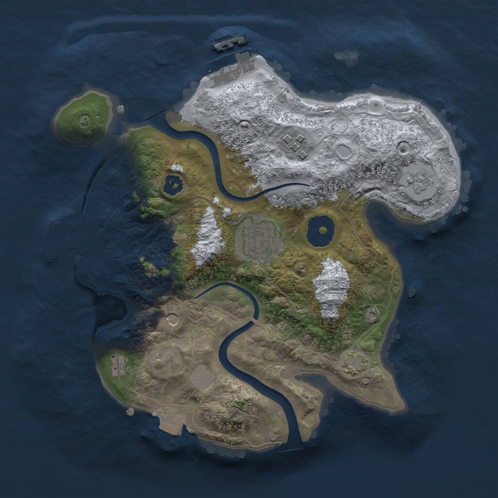 Rust Map: Procedural Map, Size: 2500, Seed: 1487717982, 8 Monuments