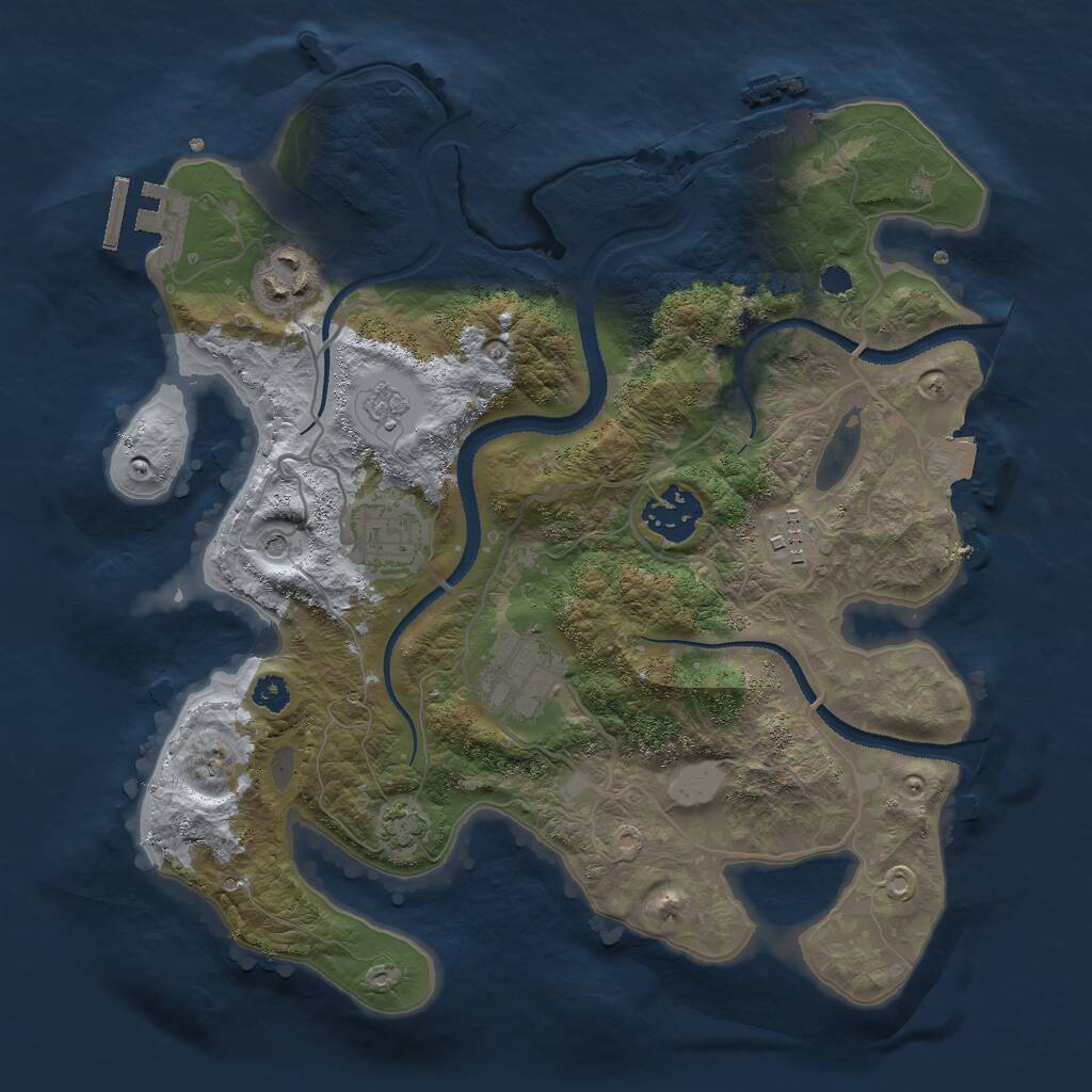 Rust Map: Procedural Map, Size: 3000, Seed: 224703018, 11 Monuments