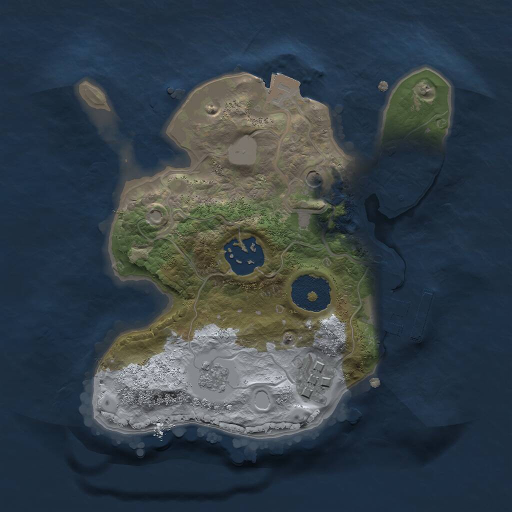 Rust Map: Procedural Map, Size: 2000, Seed: 5617383, 6 Monuments