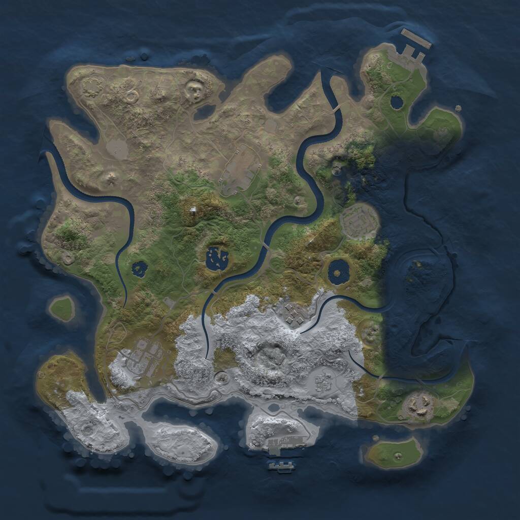 Rust Map: Procedural Map, Size: 3250, Seed: 346559209, 12 Monuments