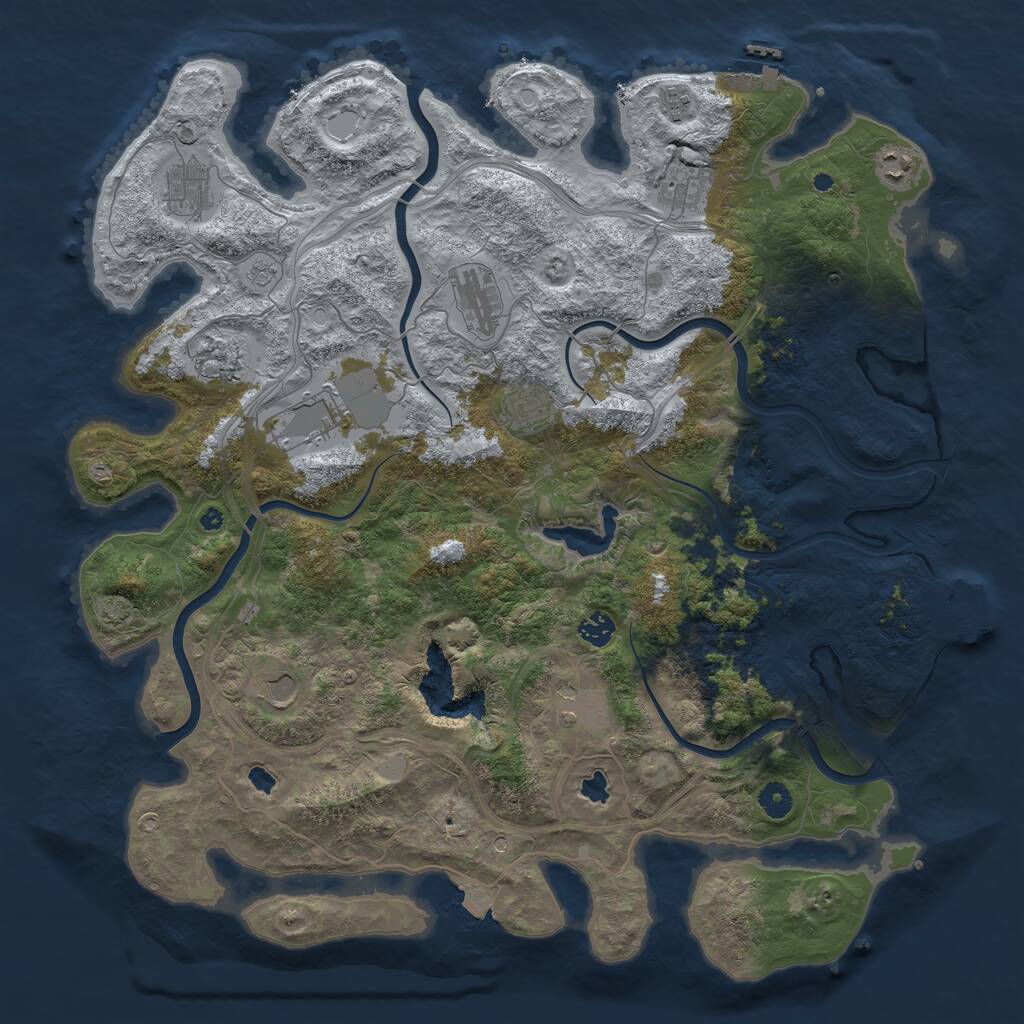 Rust Map: Procedural Map, Size: 4500, Seed: 508632688, 17 Monuments