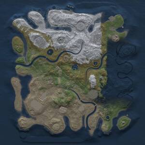Thumbnail Rust Map: Procedural Map, Size: 3500, Seed: 608194477, 13 Monuments
