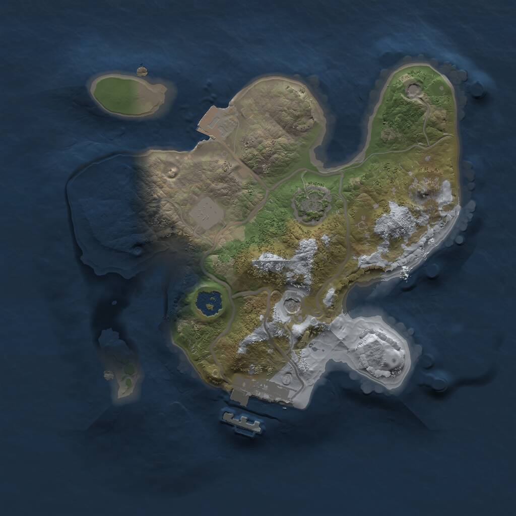 Rust Map: Procedural Map, Size: 2000, Seed: 379617266, 4 Monuments