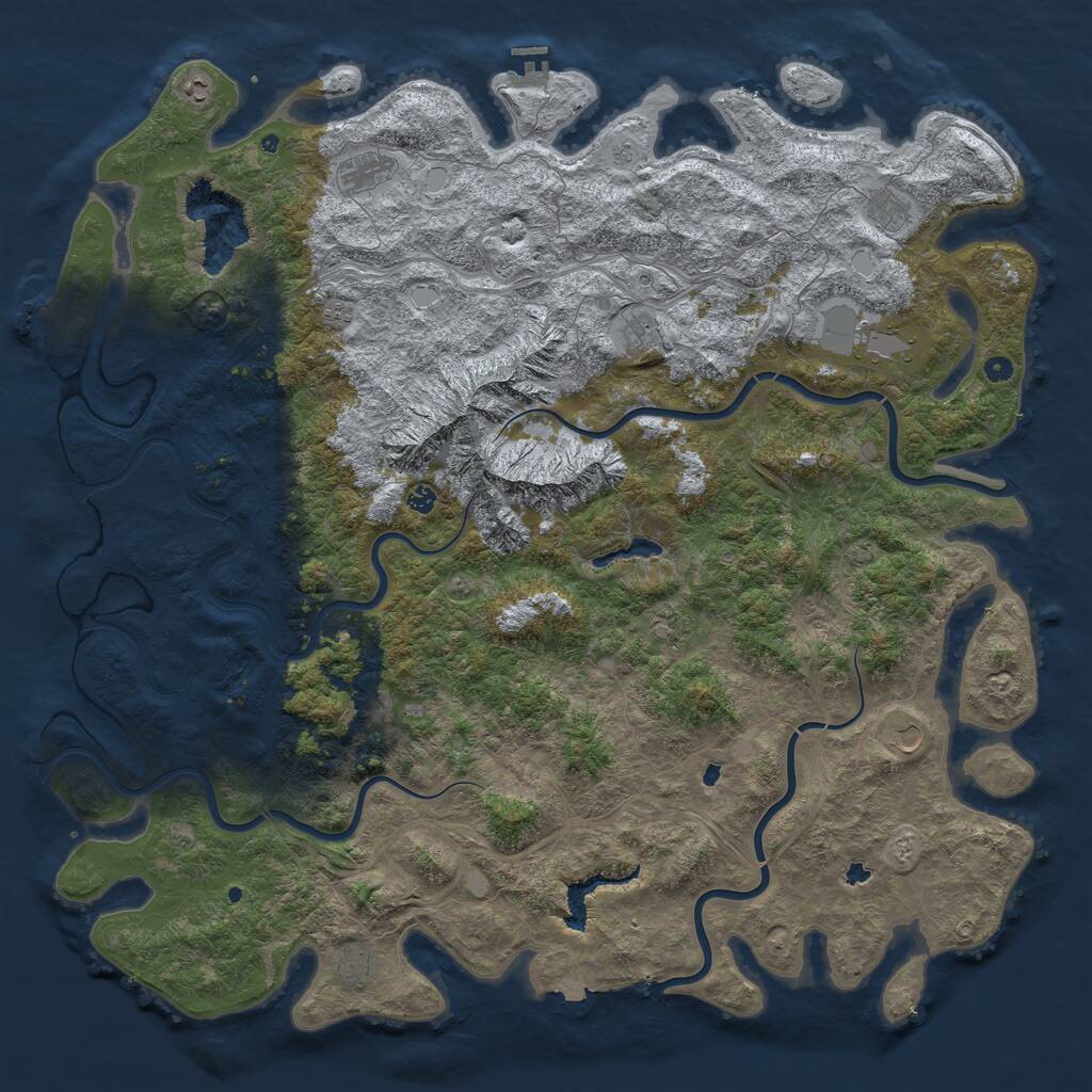 Rust Map: Procedural Map, Size: 6000, Seed: 1447189252, 17 Monuments