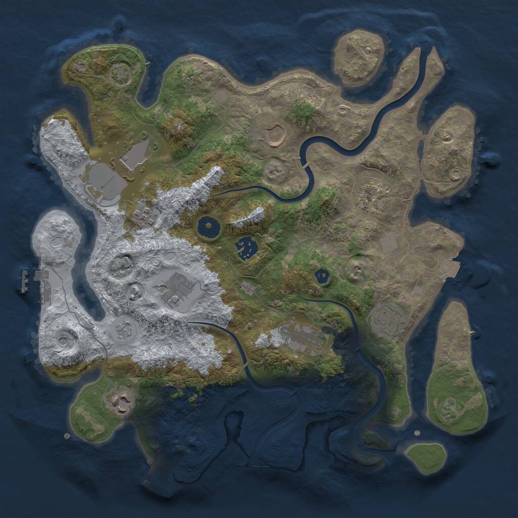 Rust Map: Procedural Map, Size: 3551, Seed: 481776, 15 Monuments