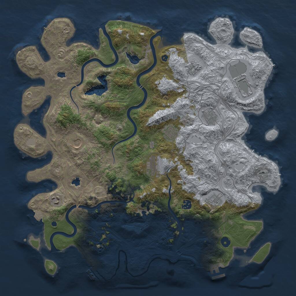 Rust Map: Procedural Map, Size: 4500, Seed: 1306799639, 16 Monuments