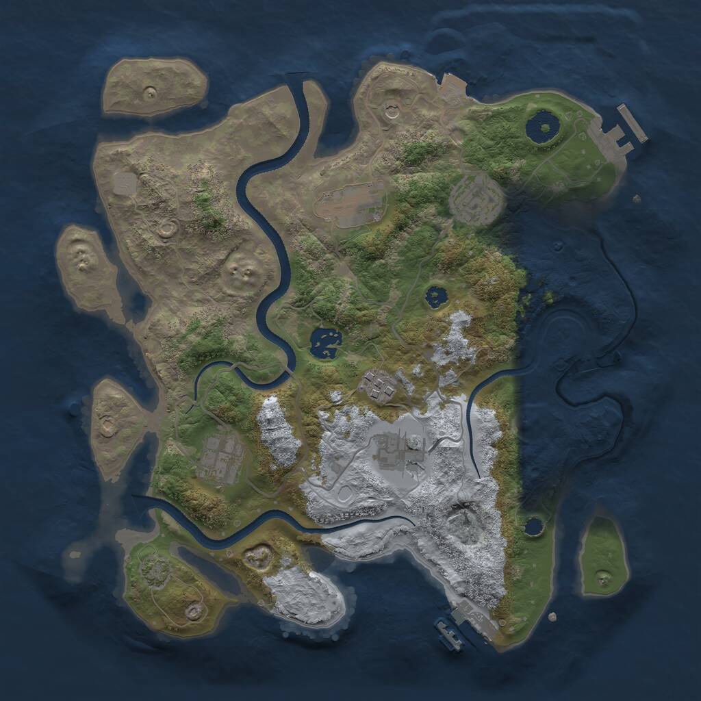 Rust Map: Procedural Map, Size: 3250, Seed: 106292274, 11 Monuments
