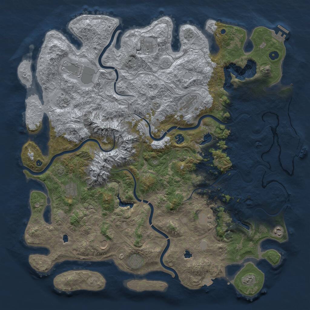 Rust Map: Procedural Map, Size: 5000, Seed: 778331, 17 Monuments