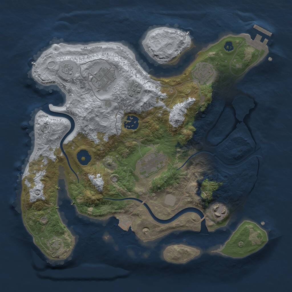 Rust Map: Procedural Map, Size: 3000, Seed: 47762, 11 Monuments