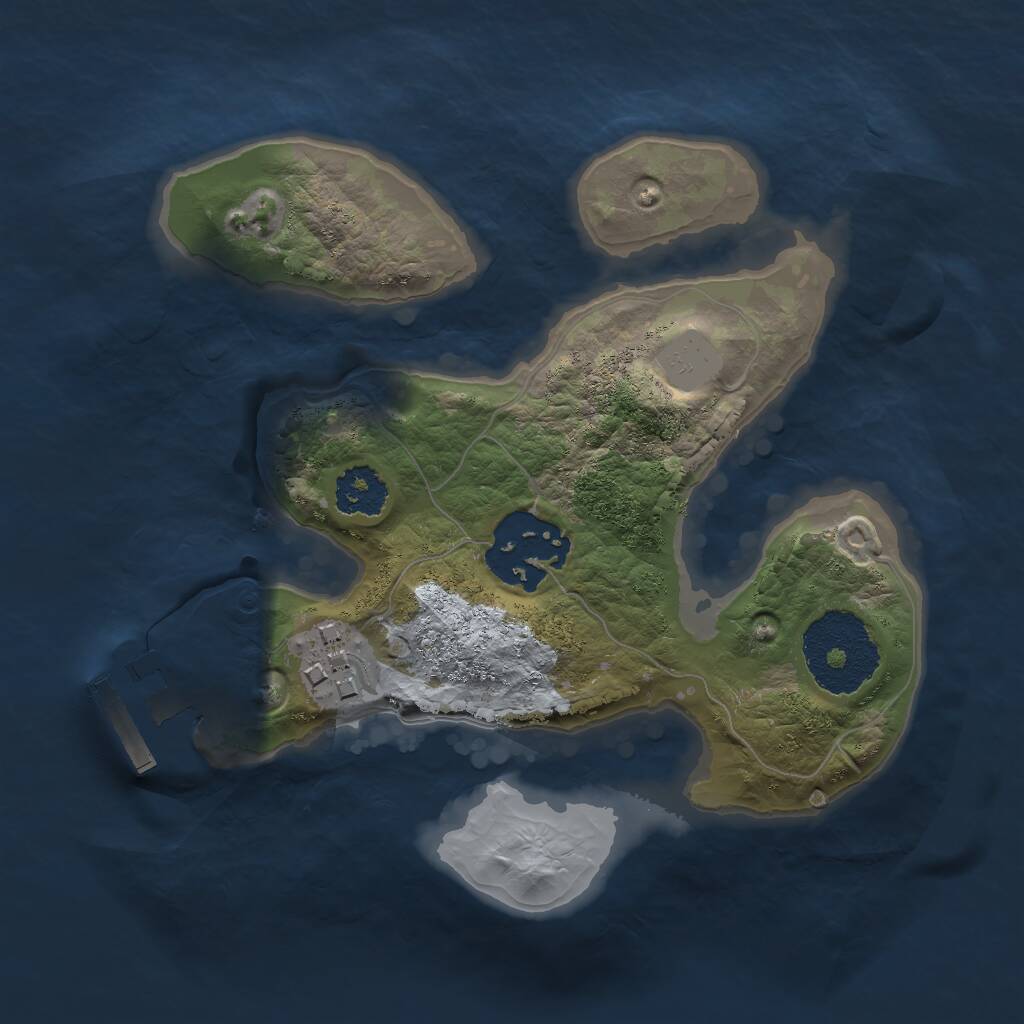 Rust Map: Procedural Map, Size: 2000, Seed: 2117494333, 4 Monuments