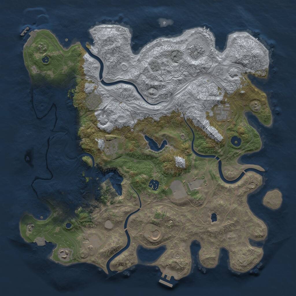 Rust Map: Procedural Map, Size: 4250, Seed: 1992934070, 16 Monuments